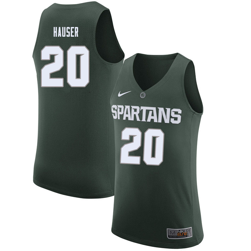Men #20 Joey Hauser Michigan State Spartans College Basketball Jerseys Sale-Green